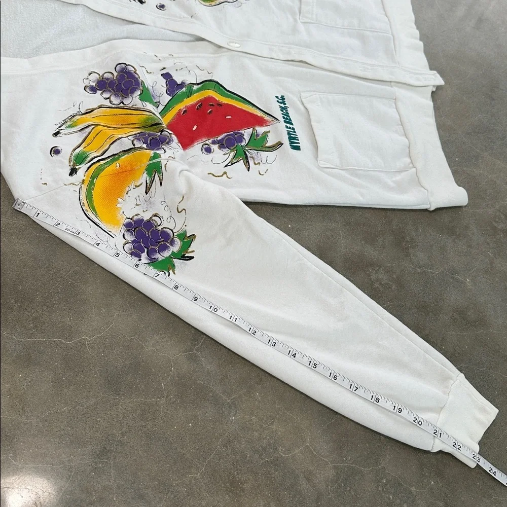Vintage Myrtle Beach Fruit Print White Cardigan - Picture 6 of 11